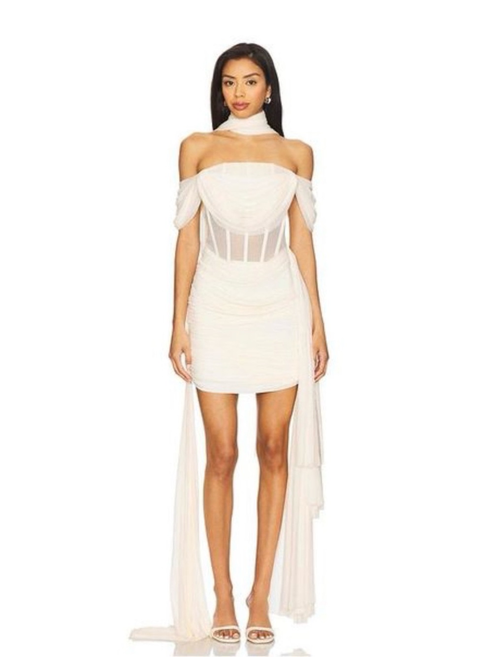 DEME by Gabriella Marianna Off White Draped Corset Mini Dress Revolve